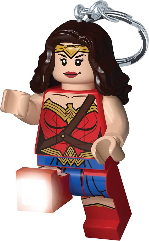 LEGO DC Superheroes - Wonder Woman Keychain LED Flashlight for DC Fans - Novelty Toy for Kids - 76mm Figure (KE117H) - 2 CR2025 Batteries Included