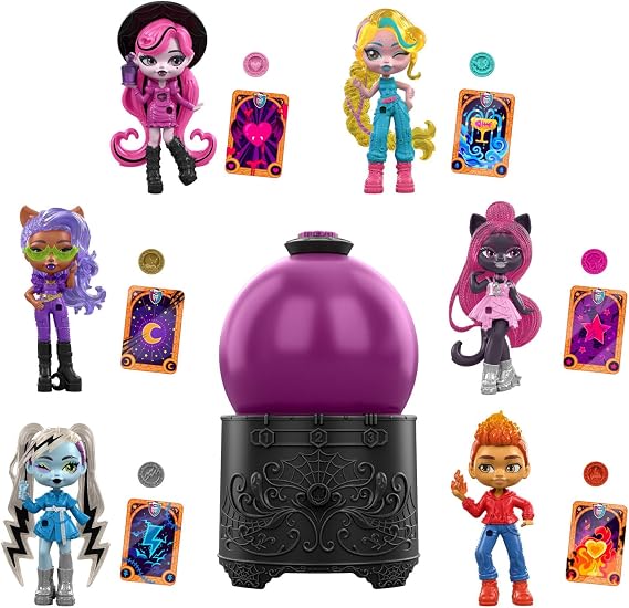 Monster High İksirleri Kristal Küre mini bebekler, su değişimli 8 cm'lik sürpriz karakter figürleri, tılsım ve tarot kartı (Karakterler çeşitlilik gösterebilir), JCX99