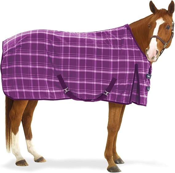 EQ EZ-Care Stable Sheet Plaid 78 Purple Plaid