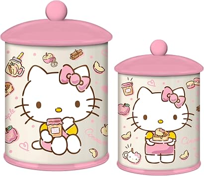 Silver Buffalo Sanrio Hello Kitty Ceramic Canister, 5.5 x 5.5 x 8