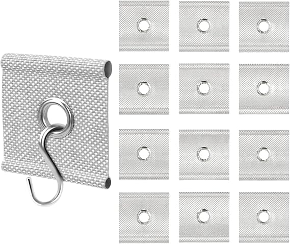 12 Pack RV Awning Hooks for Piping Rail 5/6 mm,7/8 mm, Heavy Duty RV Awning Light Clips Camper Light Holders Awning Hanger S Hooks for Exterior Lights, Clothes, Party Awning Accessories (Grey)
