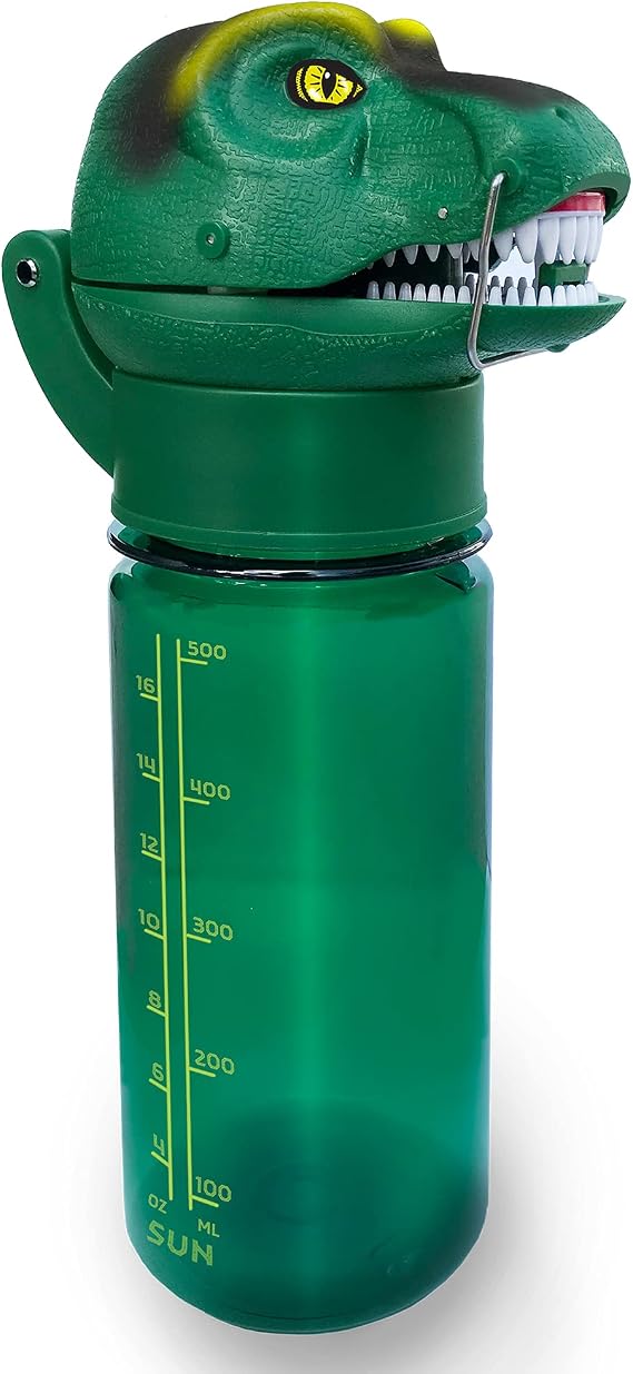 Sun Company RoarBottle T-Rex - Roaring Dinosaur Water Bottle for Kids | Cool Realistic TRex Roar | Spill and Leak-Proof BPA Free Tritan WaterBottle for Children