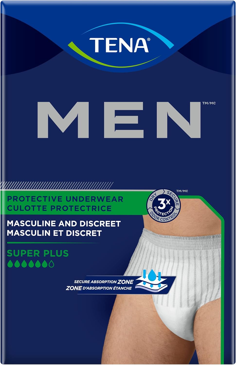 TENA® MEN Protective Incontinence Underwear Super Plus Absorbency SM, 16 count 2 Pack