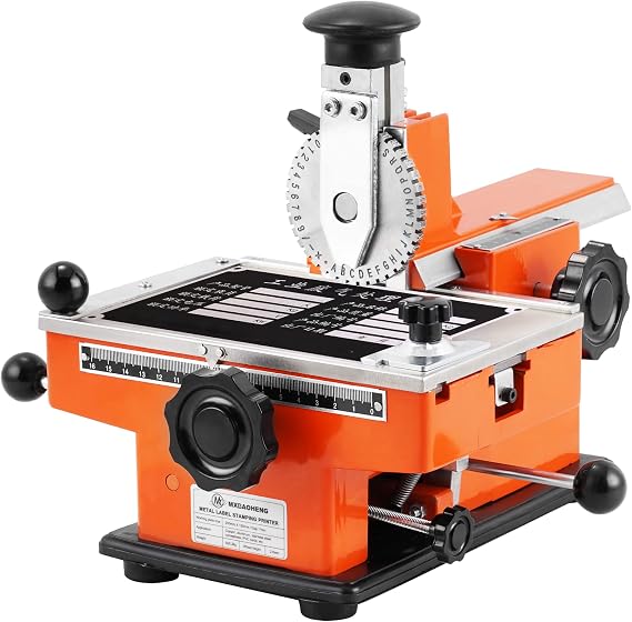 MXBAOHENG Manual Nameplate Metal Label Stamping Printer Machine Marking Machine for Metal (Dot Matrix 4mm)
