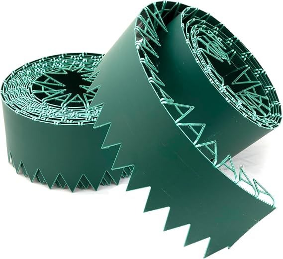 SmartEdge Lawn Edging Roll 10m Green - Flexible Garden Border Edge for Landscaping Garden Grass Quick & Easy Installation with Fixing Pins