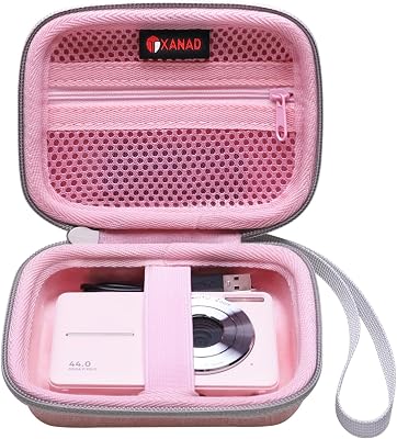 XANAD Digital Camera Case for CAMKORYKODAKLecranFleaferQumcouROQIOO Digital Camera,USB Cable and SD CardPink-Internal Dimensions:4.6x3.5x1.7