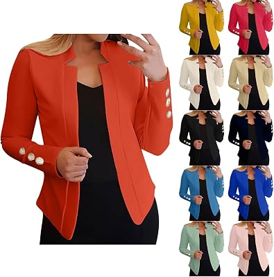 2026 Casual Blazers for Women Plus Size Lightweight Long Sleeve Open Front Jackets Business Office Work Suits S-5XL