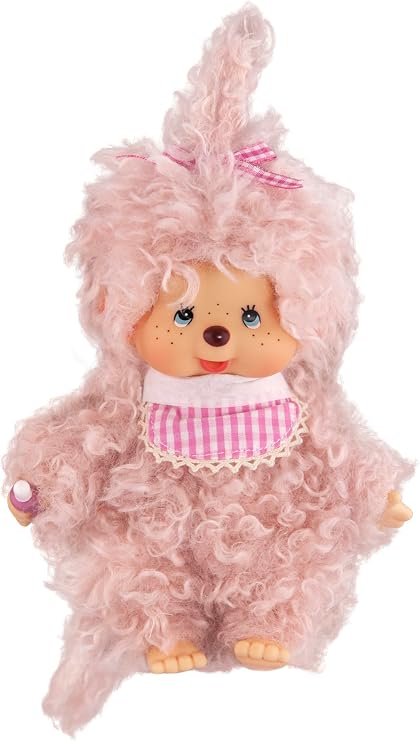 Monchhichi Fluffy Pink Beige Girl 8" Plush