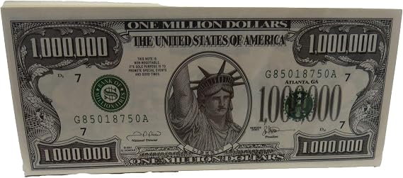 Million Dollar Bills - Pack of 25 - Just What You Need When You Are Feeling Generous