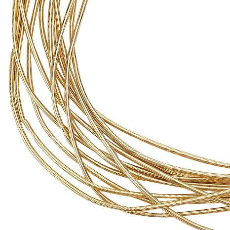 BENECREAT 18 Gauge Round Soft Copper Wire, Gold Spiral Copper Wire, French Gold Copper Wire, Metallic Wire, for Garment Decoration Embroidery and Jewellery Making