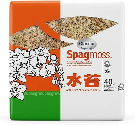 Premium New Zealand Sphagnum Moss, 500g (40L When Hydrated) Classic AA Grade (100mm, 4" Strands) - Harvested in New Zealand's South Island, Dried and Long for Potted Plants, Orchids, Reptiles