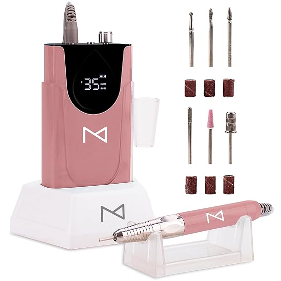 M Max Nail Drill, Brushless 2-in-1, 35000 RPM, Cordless | Rose Gold