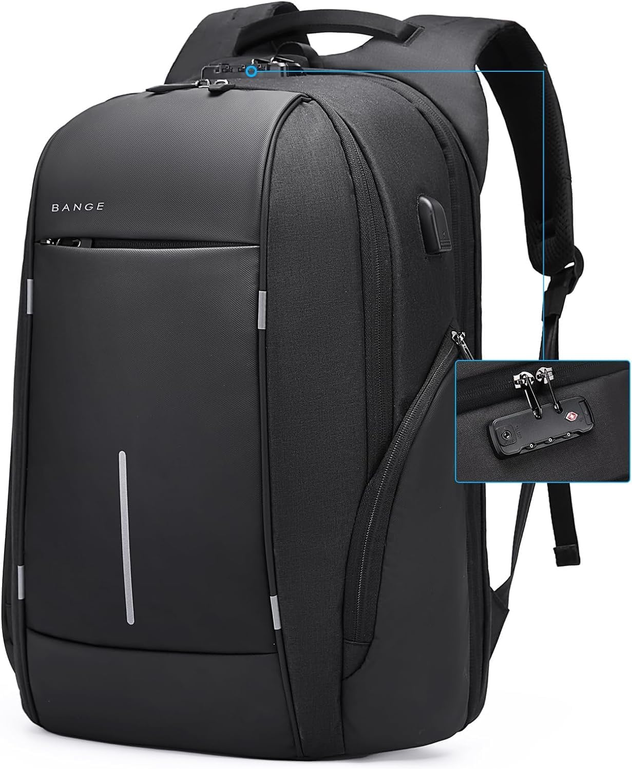 BANGE Minimalist Business Laptop Backpack with Anti-Theft Buckle,Flight approved carry on backpack for men and women