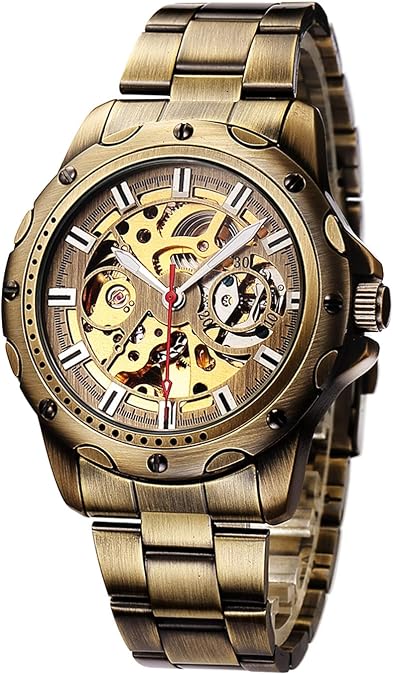 Carrie Hughes Mens Steampunk Vintage Bronze Alloy Steel Automatic Watch CH19-S