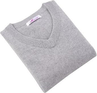 ZHILI Men's Perfect Slim Fit V-Neck Cashmere Sweater