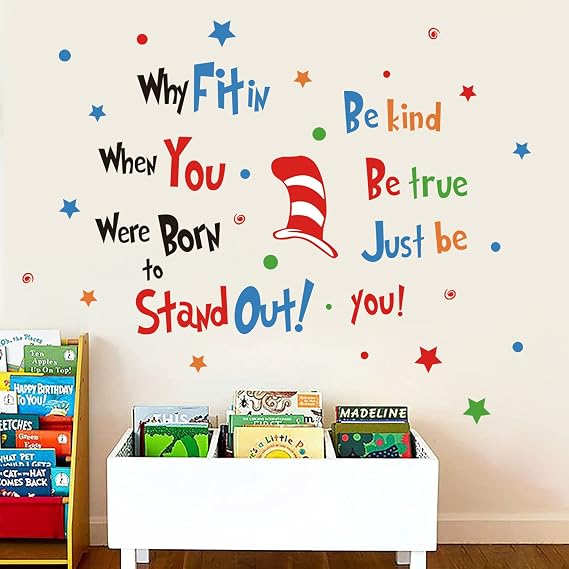 wondever Reading Corner Wall Stickers Inspirational Quotes and Sayings Peel and Stick Wall Art Decals for Children Kids Bedroom Classroom