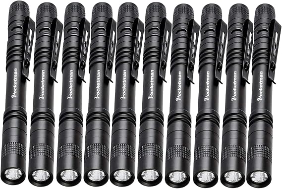 Pocketman LED Penlight Flashlight Small Flashlight Pocket-Size Pen Torch with Clip for Lighting