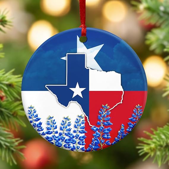 FLAGWIX Texas Gifts for Women Men - Ceramic Christmas Ornaments 2026