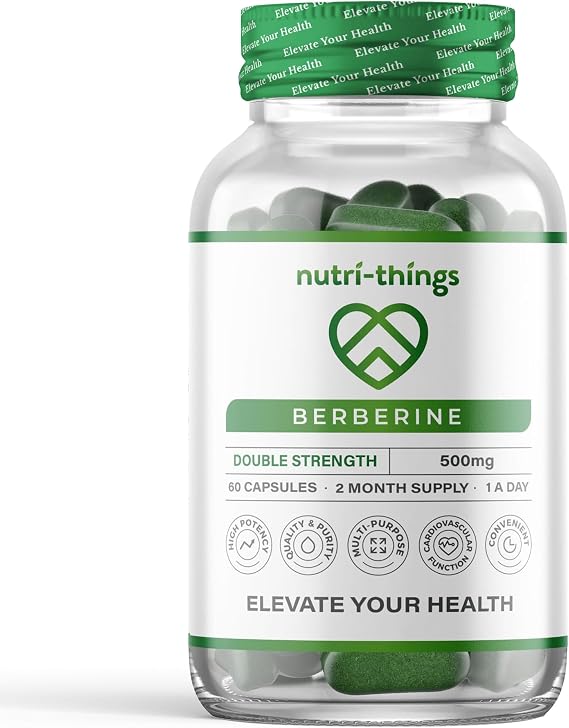Berberine Supplement 500mg | 60 High Strength Capsules | Metabolism, Blood Sugar Control & Heart Health | 500mg Per Serving - 2 Month Supply