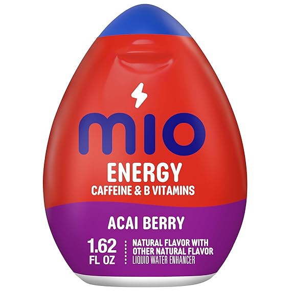 mio Energy Liquid Water Enhancer, Acai Berry, 1.62 fl oz | 90 mg Caffeine per Serving for Energy, Control Caffeine & Flavor with a Squeeze, a Portable Water Enhancer for On-the-Go