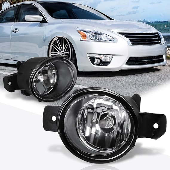 PM PERFORMOTOR Front Bumper Fog Lights Lamps Compatible with Sentra Rogue Altima Pathfinder G37 JX35 Q60 04-19,Clear Lens