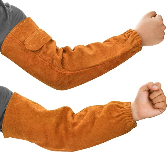 Leather Welding Sleeves for Men and Women in Welding Work