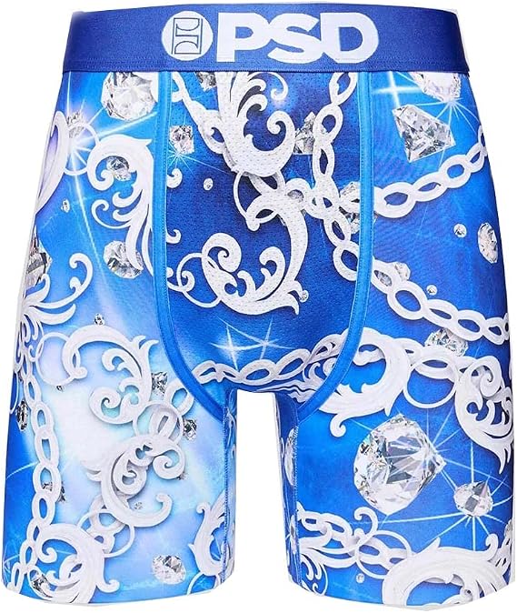 PSD Men's Blu Sterling Boxer Briefs, Blue, XL