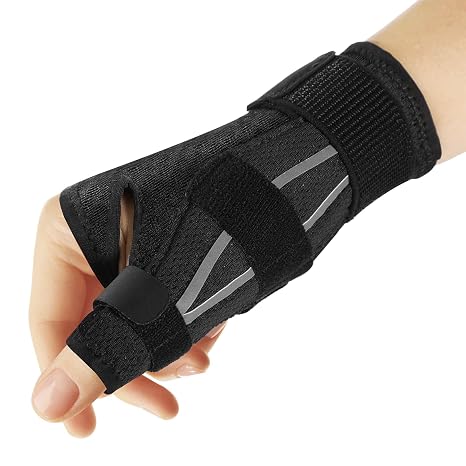 Thumb Brace Ergonomical Right or Left Hand, Thumb Spica Splint Thumb Splint for Trigger Thumb,Thumb Support for Tenosynovitis De Quervains, CMC Pain Relief(White S/M)