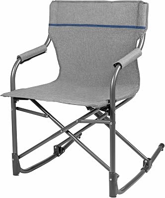 Zenithen Limited Foldable Portable Rocking Directors Chair Perfect for Sporting Events, Outdoor Activities, Camping, Patio Furniture, and Relaxing, Grey