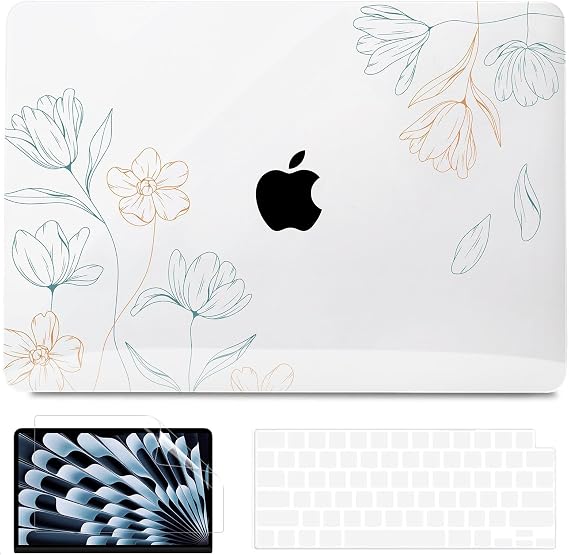 B BELK for MacBook Air 13.6 inch Case 2026-2022 M5 M4 M3 M2, Minimal Floral