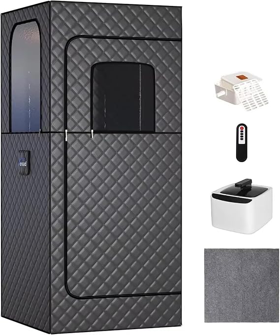 Portable Steam Sauna Box, Cotton Thicken Personal Sauna Tent Kit For Home Spa, Indoor Sauna Relaxation With 2.6L Steam Generator, Remote Control, Chair