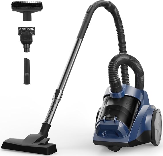 Sweepcent Canister Vacuum Cleaner 45KPa Power Bagless Canister Vacuums for Home with 5 Tools 4.5QT Dust Cup Double HEPA Filter Lightweight Multi-Surface Vacuum Cleaners for Carpet Hard Floor Pet Hair