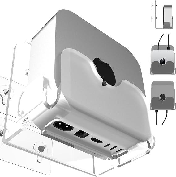 Wall Mount Stand Compatible for Mac mini M4/M4 Pro. (Transparency)