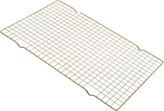 Coolbird 16 * 10 inch BBQ Grill Mesh Metal BBQ Barbecue Grill Grilling Mesh Wire Cooking Net Outdoor,Barbecue Grilled Grid (Gold)