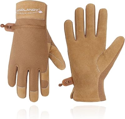 HANDLANDY Women Safety Work Gloves Utility Touch Screen Working Grip Glove for Yardwork Gardening Breathable Mechanic Gloves