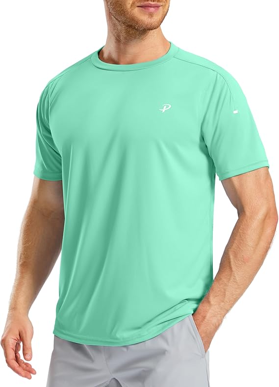Pudolla Men's Workout Running T-Shirts Lightweight Quick Dry for Athletic