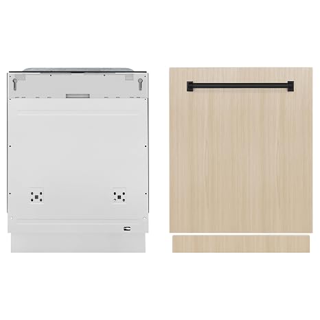 ZLINE Autograph Edition 24" Monument Series 3rd Rack Top Touch Control Tall Tub Dishwasher in Custom Panel Ready with Matte Black Handle, 45dBa (DWMTZ-24-MB)
