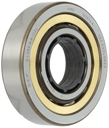 SKF QJ 308 N2MA/C2L Angular Contact Ball Bearing, ABEC 1 Precision, Four-Point Contact Design, Brass Cage, 35 Contact Angle, C2 Clearance, Open, Metric, 40mm Bore, 90mm OD, 23mm Width