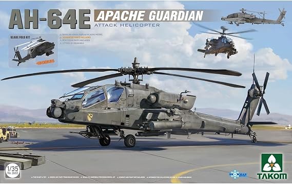 Takom 1:35 AH-64E Apache Guardian Attack Helicopter Model Aircraft Kit