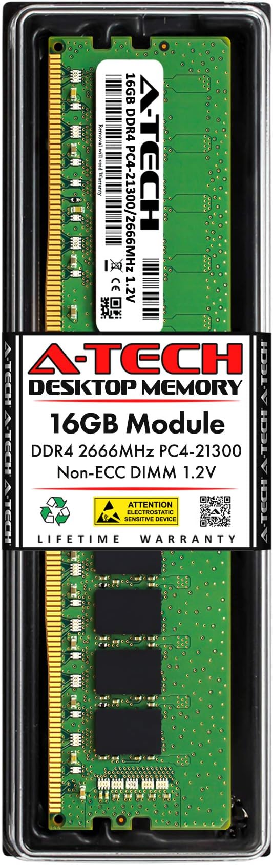 A-Tech 16GB RAM Replacement for CT16G4DFRA266 | DDR4 2666MHz PC4-21300 (PC4-2666V) CL19 UDIMM 1.2V Non-ECC DIMM 288-Pin Desktop Memory Module