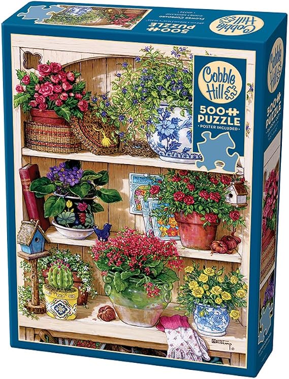 Cobble Hill 500 Piece Puzzle - Flower Cupboard - Sample Poster Included