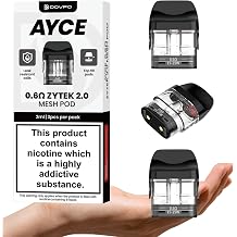 DOVPO Ayce Pro 2 Pods | Zytek 2.0 Mesh Pods 0.6 ohm Replacement 2ml Cartridges Vape Kit Pods Anti Leak Pods 3 Pack No Nicotine | COMPATIBLE with OXVA Xlim Pro 2 SE SQ GO Kits (Zytek 0.6 Ohm)