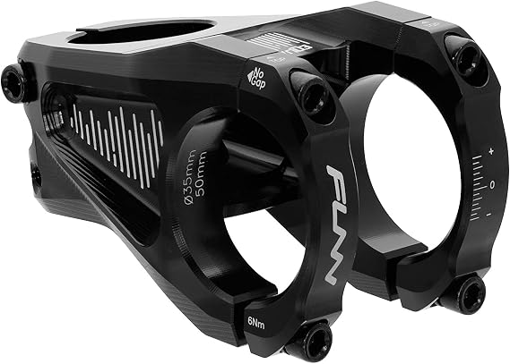 Funn Equalizer Bike Stem with 10mm Drop or Rise - Length 50mm stem with 35mm Bar Clamp, Durable and Lightweight Alloy Bike Stem for Mountain Bike and BMX Bike (Black)
