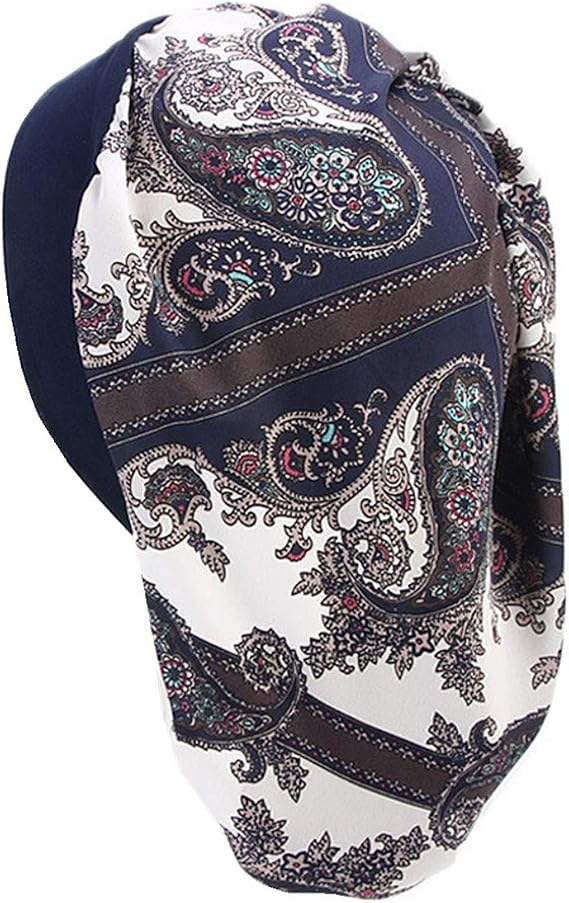 Qianmome Unisex Open Wide Elastic Band Satin Pocket Bonnet Silky Dreadlock Braids Baggy Long Cylinder Sleeping Cap