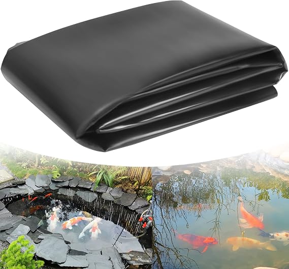 DGSL Pond Liner, 20 Mil 7 X 10 FT Pond Liners for Outdoor Ponds, HDPE Fish Pond Liner for Natural Looking Ponds, Aquaculture, Koi Ponds and Water Garden, Preformed Large Size Easy Cutting