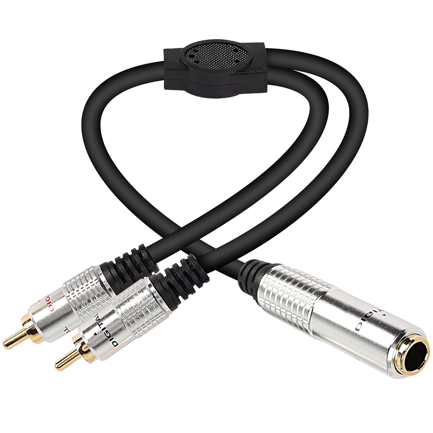 XMSJSIY 6.35 mm Stereo to RCA Cable 1/4 Inch TRS Female to Dual RCA Male Audio Splitter Cable Stereo Audio Adapter 50 cm