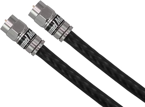Channel Master 3' Coaxial Cable - Premium-Grade RG6 Coaxial Cable, Tri-Shield Construction, Weatherproof Compression Connectors, Indoor/Outdoor, Low Loss Ideal for Digital HDTV Antennas (Black)