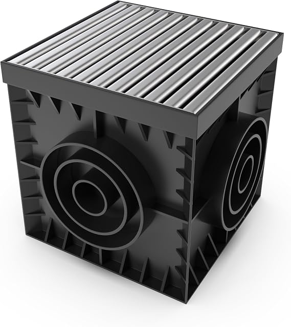 Vodaland - 12x12 Catch Basin Stainless Steel ADA/Heel Proof Grating Package with Debris Basket Included!