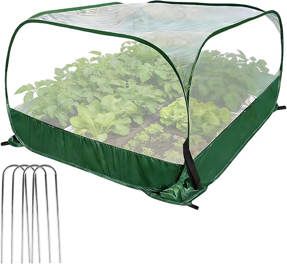 40" x 40" x 20" Pop Up Garden Mesh Plant Cover, Foldable Plant Protector Mesh Plant Enclosure, Outdoor Garden Netting Plant Cover Bird and Pest Protection Guard for Vegetables Fruits Flowers Seedlings