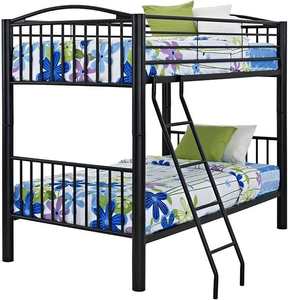 Powell Heavy Metal Bunk Bed, Twin-Over-Twin, Black-P